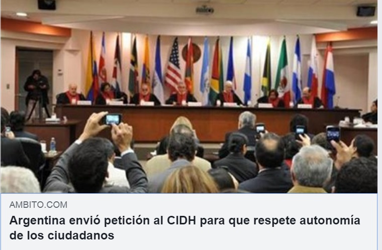 Argentina envió al CIDH para que respete autonomia de los ciudadanos