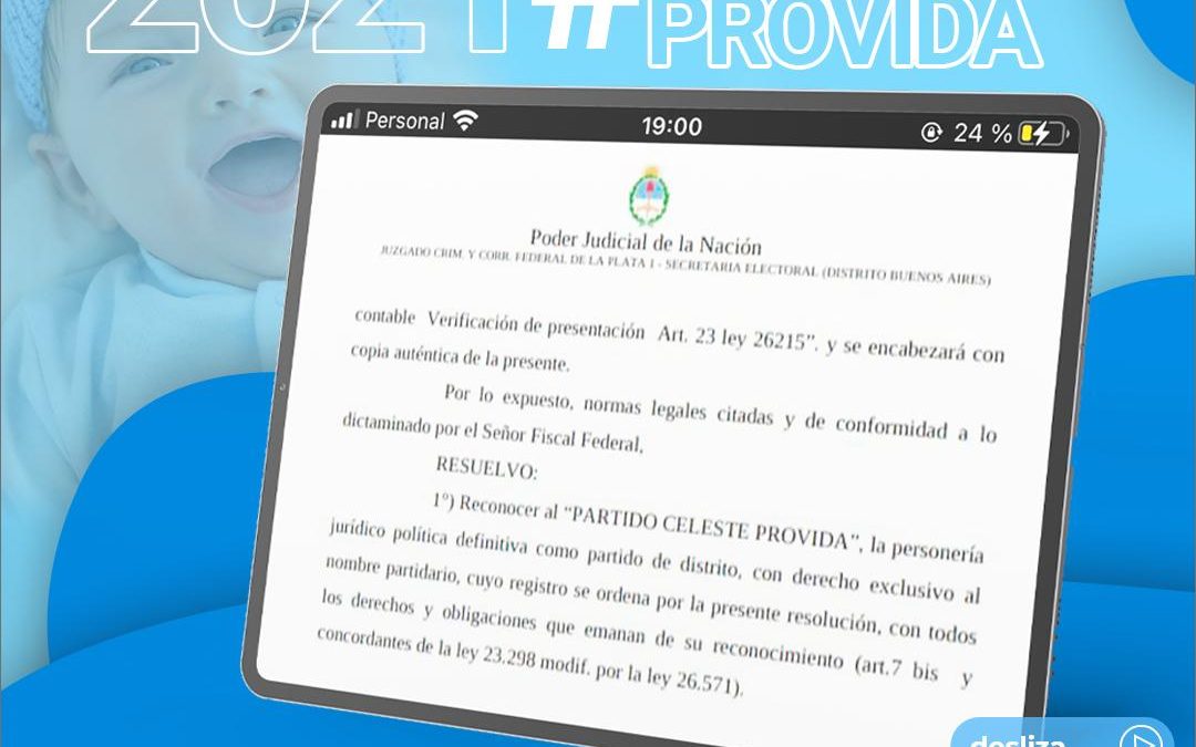 Arranca la campaña electoral por la vida. Partido Celeste – Votá por las 2 Vidas